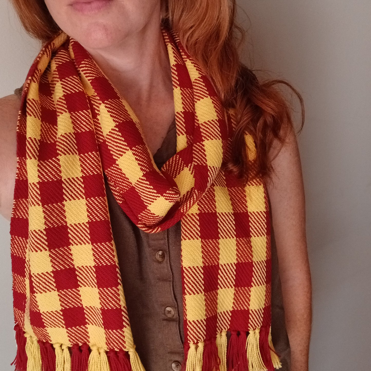 Red and Yellow Plaid Scarf